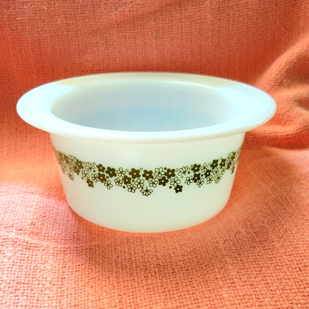 Vintage Pyrex #75 Spring Blossom Crazy Daisy Green - Butter Tub without Lid